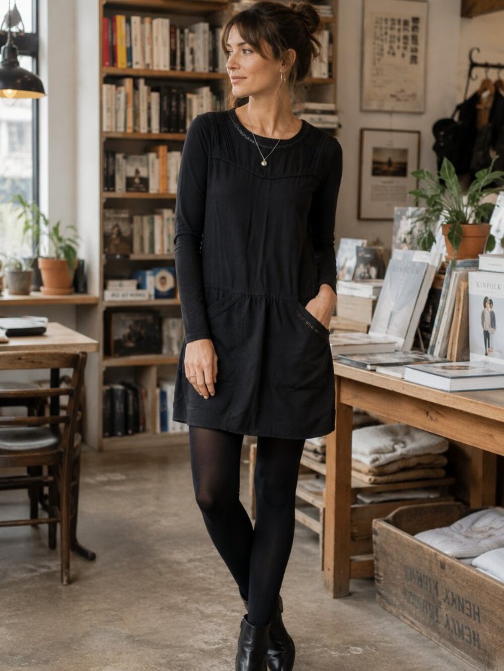 Maison Scotch by Scotch & Soda Black Pocket Tunic Dress